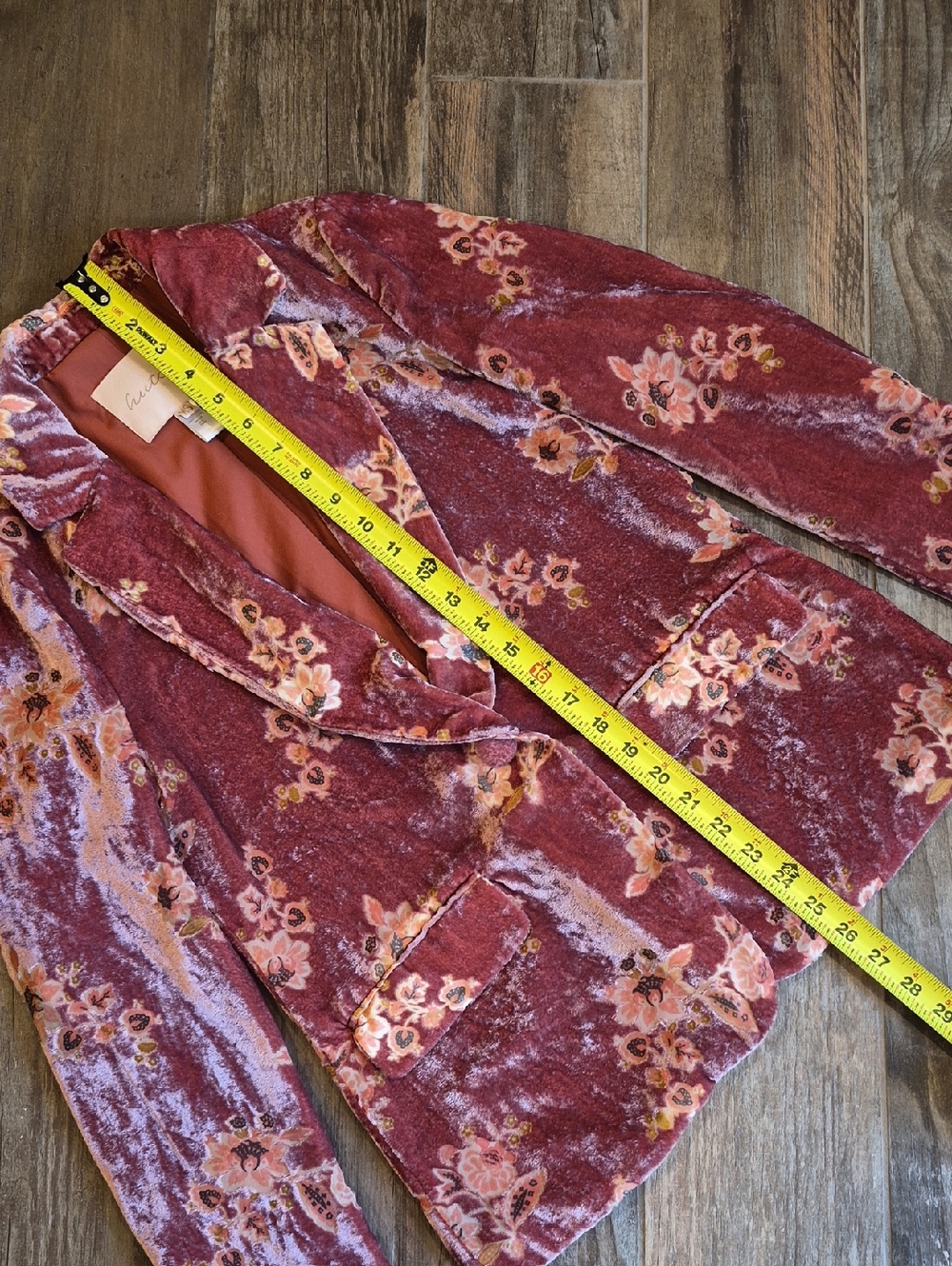 Anthro Hutch Floral Velvet Wide Leg Lined Pants & Lined Jacket Set, XS - Picture 10 of 16